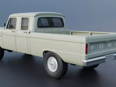 Pickup Truck F250 Crew Cab 1966 3D print model