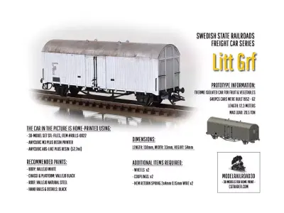 ROLLS-0022 Swedish Railways box car Litt Grf H0-scale 3D print model