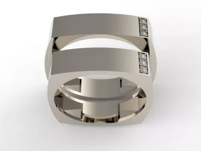 Twin Souls wedding ring set 3D print model