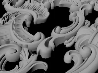 Central decor ornament for furniture 3D model 1051