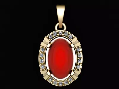 HIP HOP RED RUBY PENDANT 3D PRINTABLE MODEL  3D print model