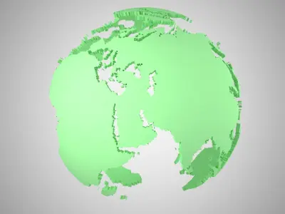 Globe Shell Light Green 3D model