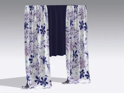 Curtain Low-poly 3D model