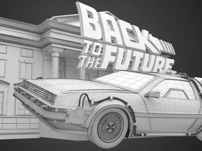  DeLorean - Back To The Future 3D model