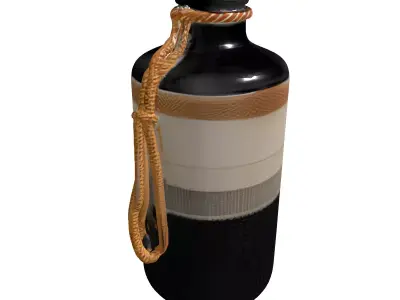 Rustic Charcoal Purifier Bottle Decoration Low-poly 3D model