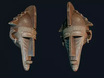 African Decor Mask 5 Low-poly 3D model