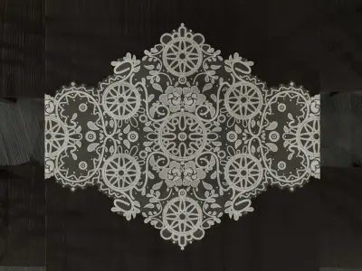 Lace Tablecloth Low-poly 3D model