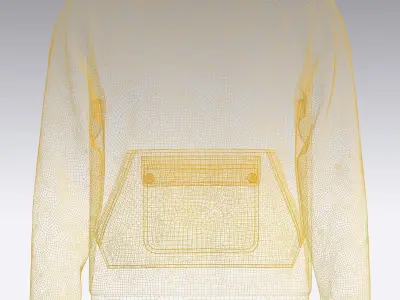 Mens sweatshirt with pocket 3d Modal 3D model