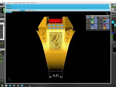 Luxury Red Gemstone Men Ring  3635 3D print model