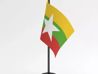 Table Flag Myanmar 3D model