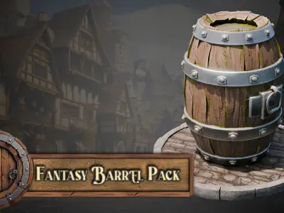 Blender 20 Massive Fantasy Barrels Asset Pack 3D model