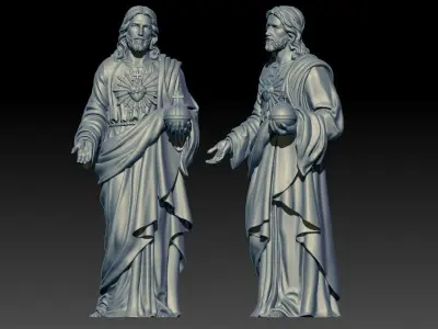 Sacred Heart of Jesus Pendant Charm Necklace Jewelry 3D print model