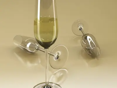6 Wine glass Collection 3D model
