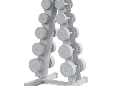 Dumbbells Set Low-poly 3D model