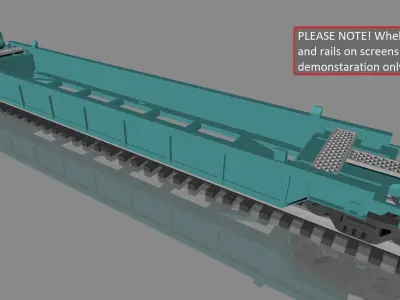 Printable Double Stack 40 ft Container Well Car in H0 Scale 3D print model