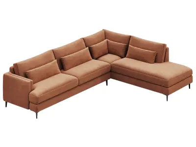 Sumner Two-Piece Bumper Sectional By Arhaus 3D model