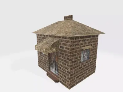 Small house 3d model Free low-poly 3D model
