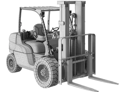 CAT Forklift Manual Loader and Warehouse Carts Kit 3D model