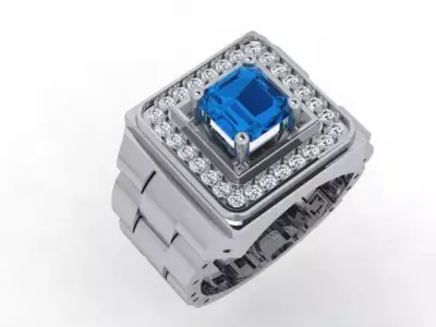 A Showcase of Luxury Men Rings Inspired by Watches 3D print model