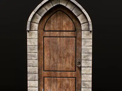 Medieval Door Pack 4 Doors With Bonus Archways Game Ready Low-poly 3D model