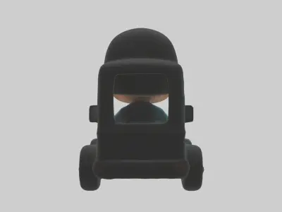 Cartoon Bus Driver 1 Low-poly 3D model