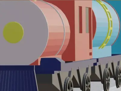 Lowpoly train set thomas tank engine Free 3D model