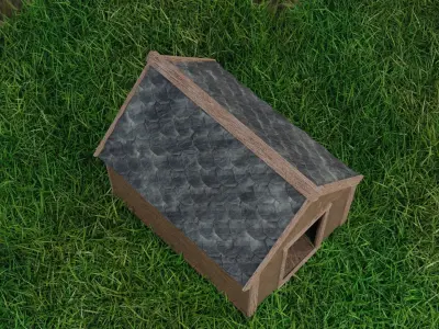 Kennel - Doghouse 3D low-poly model Free low-poly 3D model