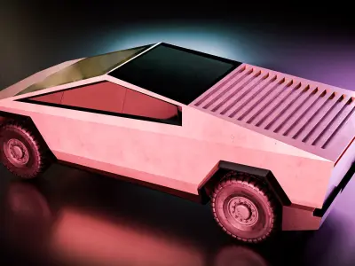 Tesla Low Poly Cybertruck Materialized Model Low-poly 3D model