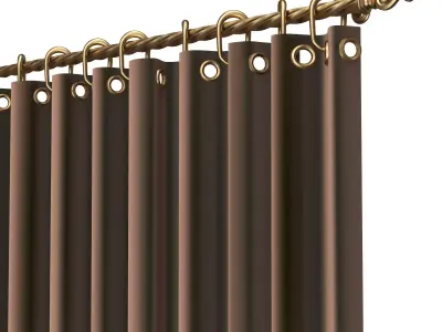Cornice Classic Curtain 01 Gold Low-poly 3D model