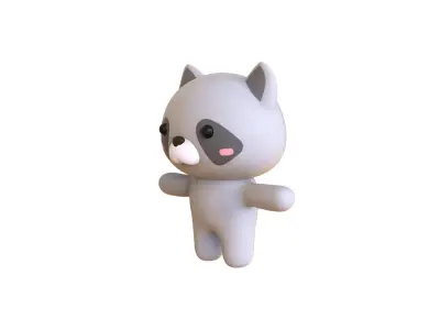 Character012 Chubby Ratel Low-poly 3D model