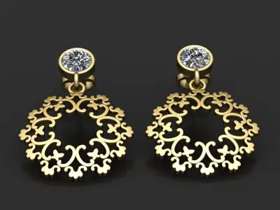 Earrings best 3D printing  pendant  3D print model
