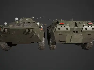 btr-80 russian armoured vehicle Low-poly 3D model