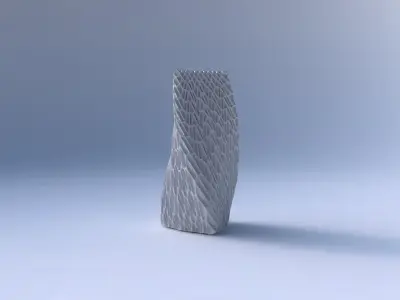 Vase twist triangle with wavy grid piramides 3D print model