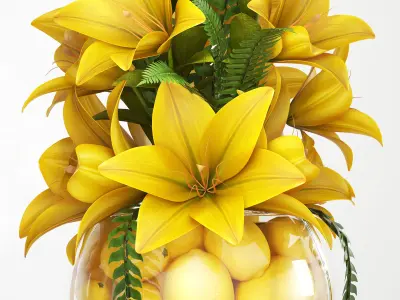 Decorative bouquet of flowers 3D model