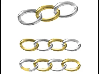 Bracelet - 5 gold chain 3D print model