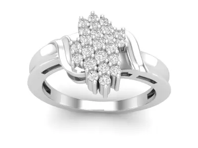 AV 499 Diamond Ladies Cluster Right Hand Ring  3D print model