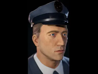 Police Character  NPC Rigged Low-poly 3D model