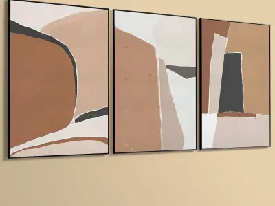 Abstract Painting Set of 3 pieces - No 17 Low-poly 3D model