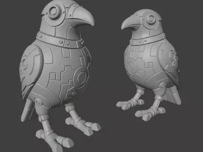 Industrial Bird Sculpture 3D print model
