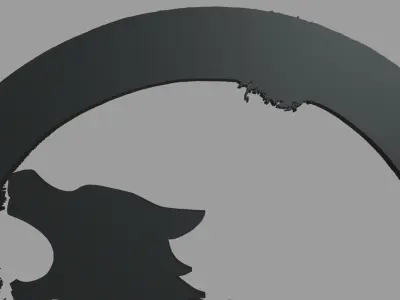 Wolf Moon Wall Silhouette 01 3D print model