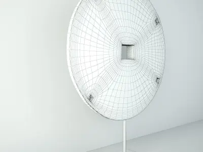 Wood Modern Sculpture with an Arcaic Wooden Wheel 3D model