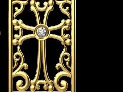 armenian cross and letters bracelet and pendant 3D print model