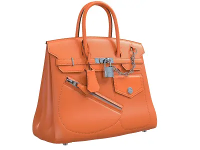 Hermes Birkin Rock Bag Orange Low-poly 3D model
