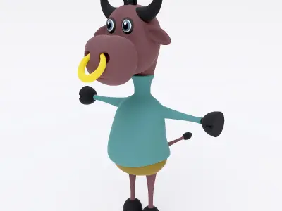 Cartoon buffalo 3d model 3D model
