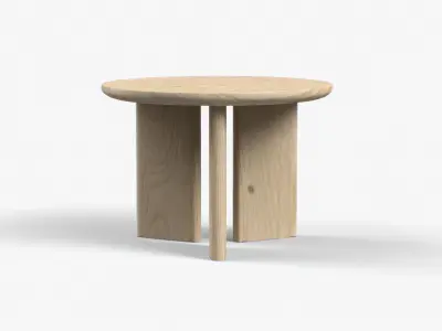 Morro low Table in medium oak Low-poly 3D model