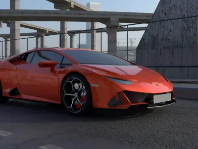 Futuristic Luxury Sports Car 3D Model Blender and FBX Format 3D model