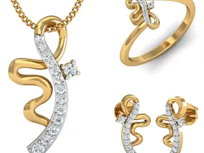 Diamond Locket Set 3D print model 4