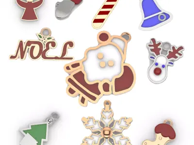 Cute Christmas Charms 3D print model