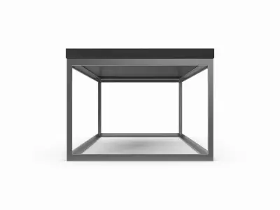 Table 6 rectangular metal black top model 3D model