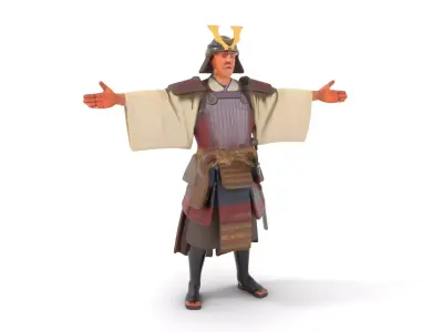 Traditional Samurai Warrior model pack Low-poly 3D model